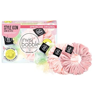 Immagine di Invisibobble elastici per capelli Scrunchies Trio Rosa e Arcobaleno Sprunchie x3 seta Edizione limitata Idee regalo donna
