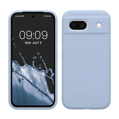 Immagine di kwmobile Cover per Google Pixel 8a Custodia Back Case Smartphone in Silicone TPU Protezione Gommata blu chiaro matt