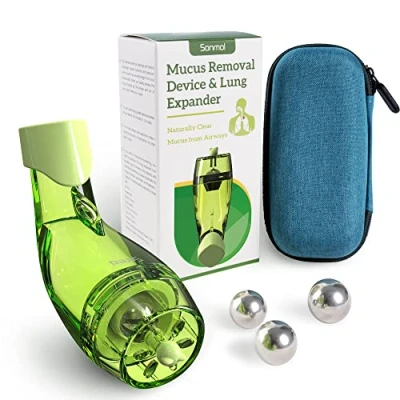 Immagine di Dispositivo di rimozione del muco Espansore polmonare con custodia e 3 palle rubare respirazione Trainer respiratorio naturalmente trasparente per le vie aeree polmonari terapia OPEP