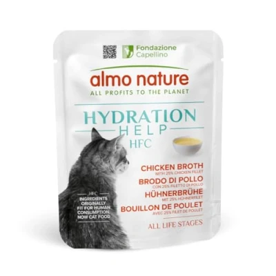 Immagine di Almo Nature HFC Hydration Help 6 x 50 g per gatti Brodo di Pollo con Filetto