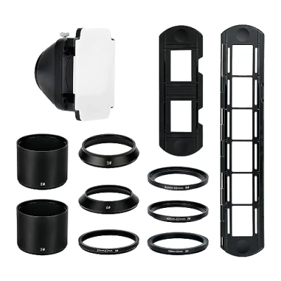 Immagine di JJC Slide &amp; Film Remake, Con 1 x 35 mm Mount Supporto, Striscia Holder e DSLR Barrael Lens Adapter per Copia Negativa, Scanner Negativo Nikon D850 ES 2