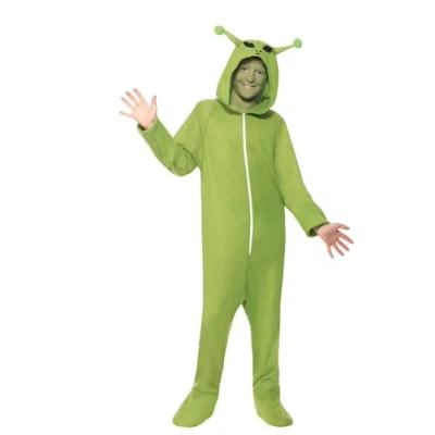 Immagine di SMIFFYS Costume Alieno, Verde, comprende Tuta Intera con Cappuccio