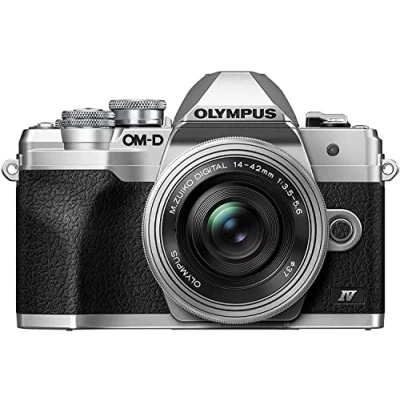 Immagine di Fotocamera Olympus OM D E M10 Mark IV con sistema Micro Quattro Terzi, sensore da 20 MP, mirino elettronico, video 4K, Wi Fi, argento, incl. M.Zuiko Digital ED 14 42mm F3.5 5.6 EZ Pancake argento