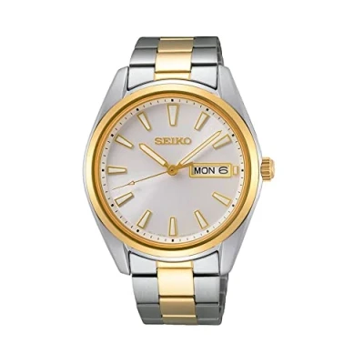 Immagine di Seiko Orologio Analogico Quarzo Uomo con Cinturino in Metallo, Argento/Oro, Ø 40 x 8 mm, SUR446P1