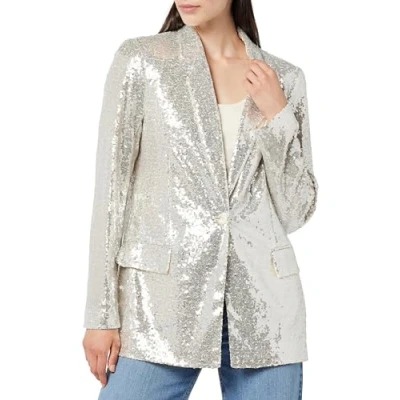 Immagine di The Drop Blazer da Donna, Blake, Lungo, con Paillettes Argentate, M