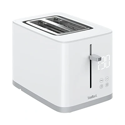 Immagine di Tefal TT6931 Tostapane Sense 7 livelli di doratura display digitale conto alla rovescia riscaldamento/scongelamento cassetto briciole pulsante arresto bianco