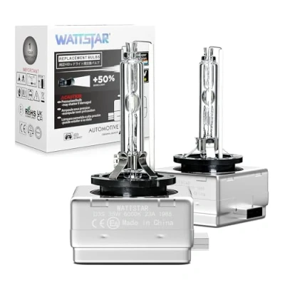 Immagine di wattstar faro D3S, kit HID restauro, di conversione 35W 6000K per auto bianco puro, lampada ricambio ， esterno （confezione da 2 ...