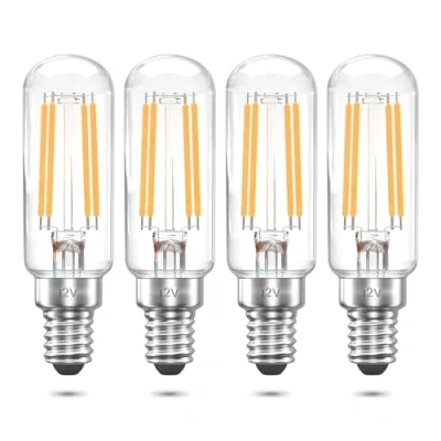 Immagine di Bonlux lampadina LED E14 12V 4W T25 a filamento LED, 40W equivalente (confezione da 4, bianco caldo 2700K)