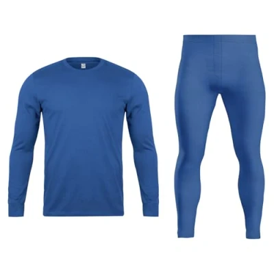 Immagine di Orbiz Set di biancheria intima termica da uomo, maglia a maniche lunghe e pantaloni lunghi, invernale perfetta, Blu, XL
