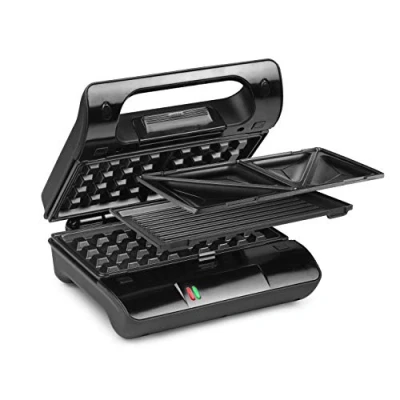 Immagine di Princess01.117002.01.001 Griglia compatta 3 in 1 set di piastre rimovibili 700 W Nero