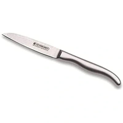 Immagine di Le Creuset Coltello per verdure, Lama in acciaio Damasco 18,8 da 9 cm con filo liscio, Manico inox, Inossidabile, Argento, 98000109000100