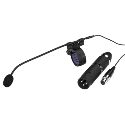 Immagine di JTS CX 500F Microfono a elettrete in miniatura per strumenti di picking flauti, amplificatore con sistema montaggio senza colla e scatola portaoggetti, nero