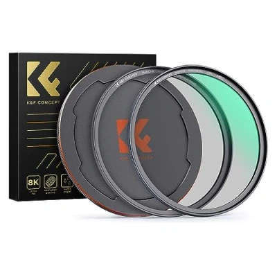 Immagine di K&amp;F Concept Nano X Filtro Polarizzatore Circolare CPL per obiettivo da Anelli Adattatori, Tappo Magnetico in Metallo (62mm, magnetica)