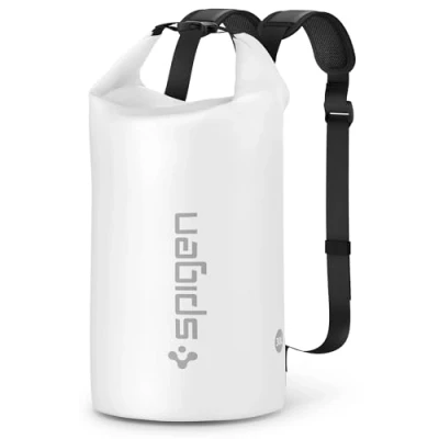 Immagine di Spigen Aqua Shield A631 Borsa Impermeabile IPX6 30L Dry Bag con Tasca Interna e Tracolla Regolabile Spallina Bianco