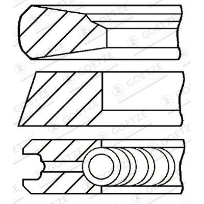 Immagine di GOETZE ENGINE 08 143000 00 Kit Fasce Elastiche 93
