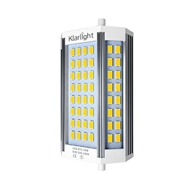 Immagine di Klarlight 30W R7s 118mm LED Dimmerabile Bianco Naturale 4000K Sostituzione per 200W 300W J118 Lampadina Alogena Lineare, Lampadine Lampada Riflettore Proiettore, Soffitto