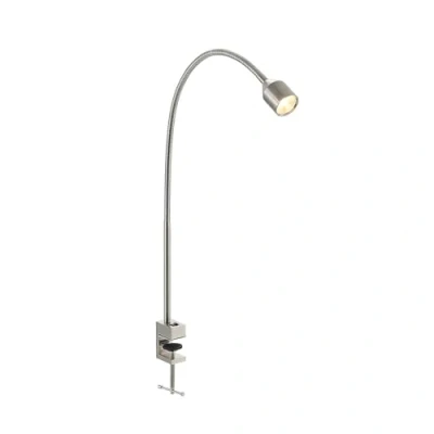 Immagine di lampada con morsetto &#039;Hanilo&#039; (Moderno) colore Grigio, in Alluminio ad es. Soggiorno &amp; Sala da pranzo (1 luce, lampadina inclusa) di Lindby tavolo, scrivania,