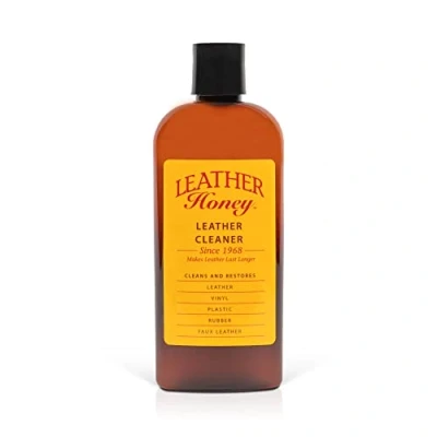 Immagine di Leather Honey Detergente Pelle, Pulitore di qualità Superiore per Abbigliamento, Mobili, Interni Auto, Scarpe e Accessori in Pelle Vinile, Non Serve Diluire, Pronto all&#039;Uso, Flacone 236 ml
