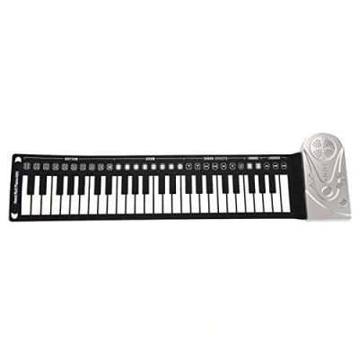 Immagine di Tongdejing Pianoforte Roll up a 49 Tasti, Tastiera elettrica Pieghevole Portatile Flessibile per Principianti e Bambini