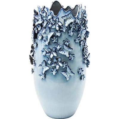 Immagine di Kare Design Vaso Butterflies, Celeste, 50cm, Farfalle, Primavera, Giorno della Mamma, Bouquet Romatici, Idea Regalo, Decorazione Matrimonio/Comunione/Compleanni