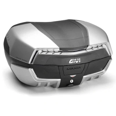Immagine di GIVI BAULETTO Monokey System portaoggetti BAULE V58NT MAXIA 5 TECH Per Scooter Moto 2 CASCHI 58 litri TOPCASE Posteriore NERO CON CATADIOTTRO TRASPARENTE E QUATTRO COVER VERNICIATE IN COLOR ALLUMINIO