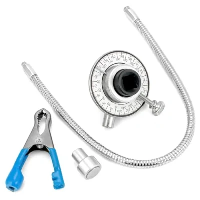 Immagine di QWORK® 1/2&quot; Torsiometro Misuratore di Angolo con Braccio Magnetico e Chiave Dinamometrica