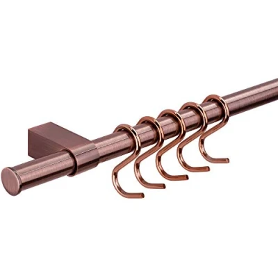Immagine di Gedotec Mancorrenti da cucina di design, sistema ringhiera parete, in ottone bronzo opaco, set corrimano lunghezza: 900 mm, con 5 ganci a S materiale fissaggio, 1