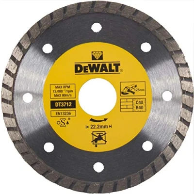 Immagine di DEWALT DT3712 QZ dischi sinterizzati turbo a corona continua scanalata: materiali da costruzione. 125 x 22.2 7 mm