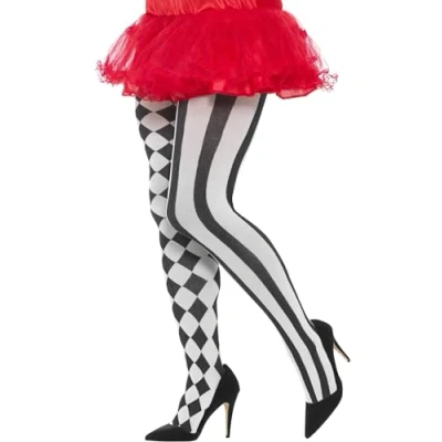 Immagine di SMIFFYS Collant Arlecchino taglia Plus, bianchi e neri