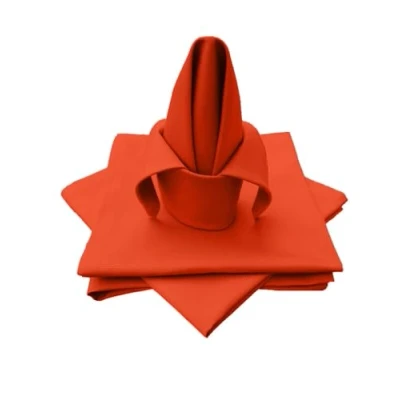 Immagine di tovaglioli in tessuto di alta qualità, 4 pezzi, 100% cotone, collezione concetto, colore e dimensioni a scelta (set tessuto, 45 x cm, arancione)