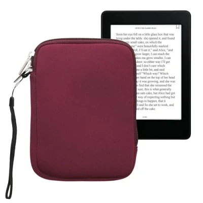 Immagine di kwmobile Custodia Universale per eReader Copertina in Neoprene mora con Chiusura a Zip Misura 17 x 12 2 cm Astuccio portatablet