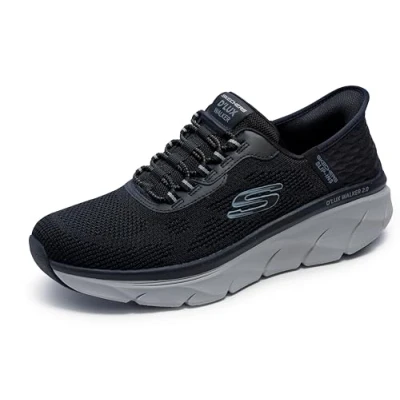 Immagine di Skechers D&#039;lux Walker 2.0 Rezinate Sneaker da uomo, senza lacci, mani libere, nero/grigio, 42 EU
