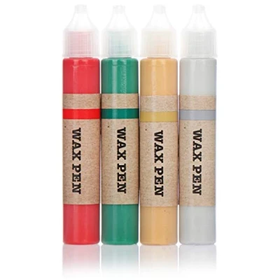 Immagine di com four® Set di 4 Penne a Cera per Candele Rivestimento in Fantastici Colori Penna dipingere (04 Pezzi pastelli Cera)