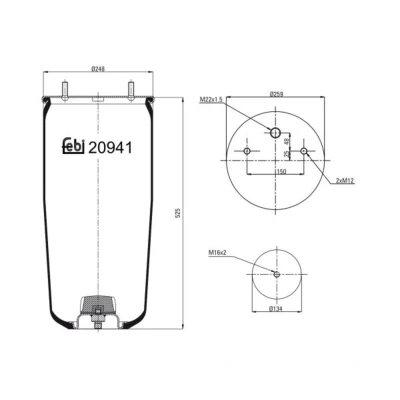 Immagine di FEBI BILSTEIN 20941 Soffietto, Sospensione pneumatica