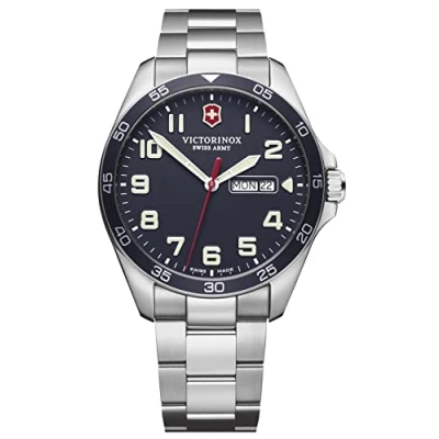 Immagine di Victorinox Field Watch Orologio da uomo analogico al quarzo con cinturino in acciaio inossidabile V241851, argento, cinturino, Bracciale