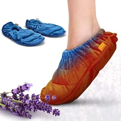 Immagine di ICEHOF calze termiche di semi lino e lavanda: materiale esterno particolarmente morbido, scaldacollo, termiche, per piedi caldi, unisex
