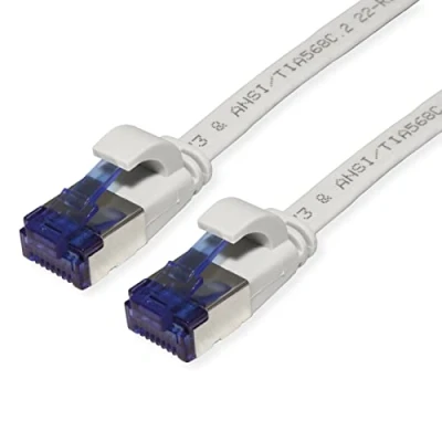 Immagine di Value 21.99.2110 RJ45 cavo di rete, patch CAT 6A F/UTP 0.50 m Grigio Schermato, piatto, contatti connettore dorati 1 pz.