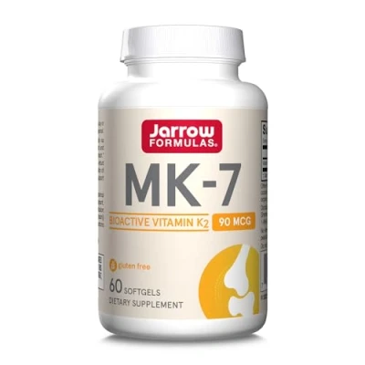 Immagine di Jarrow Formulas, MK 7, Vitamina K2, 90mcg, 60 Capsule morbide, Testato in Laboratorio, Senza Glutine, Soia, Non OGM