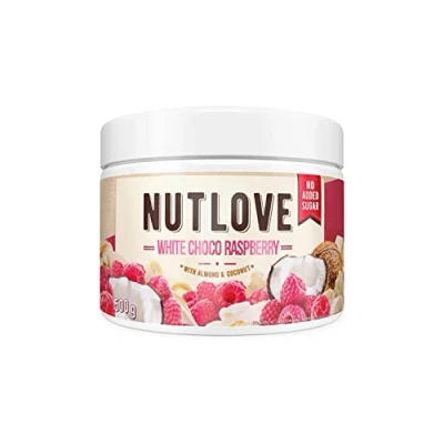 Immagine di ALLNUTRITION Nutlove White Choco Raspberry Chocolate Spread Crema Spalmabile a Basso Contenuto di Carboidrati Ottima per Dolci Calorico Spuntini Sani 500g