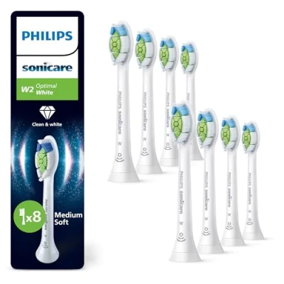 Immagine di Philips Sonicare W2 Optimal White, testine di ricambio originali, bianco, confezione da 8, HX6068/87