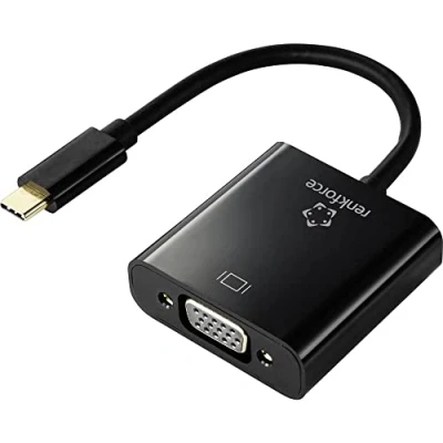 Immagine di Renkforce RF 4679564 USB C® / VGA Adattatore [1x spina 1x Presa VGA] Nero 10.00 cm