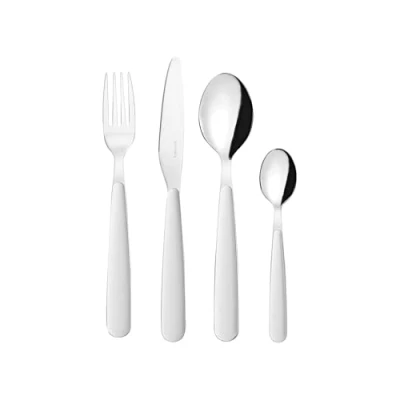 Immagine di Guzzini 12750011 Set Posate, Acciaio Inossidabile, Bianco