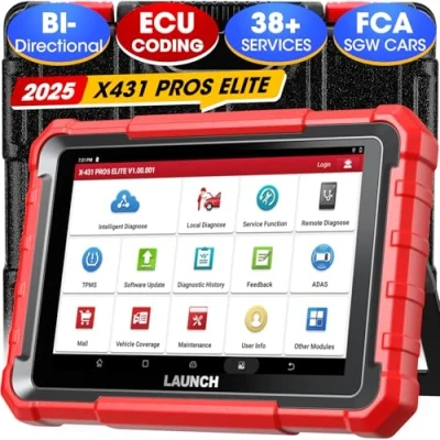 Immagine di LAUNCH X431 PROS Elite Scanner Diagnostico OBD2, 37+ Servizi Strumento di Scansione Bidirezionale del Sistema Completo, Codifica ECU, Funzione Guida, 2 Anni Aggiornamento Gratuito