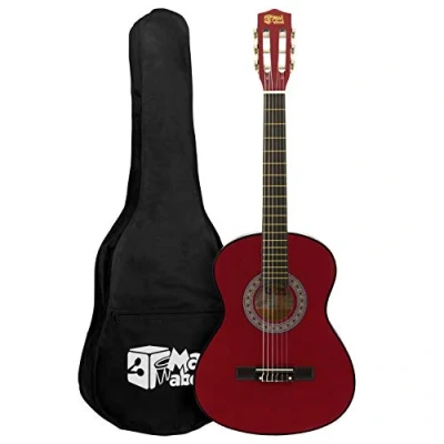 Immagine di Mad About MA CG01 Chitarra classica misura 3/4 con custodia, tracolla, plettro e corde di ricambio colore rosso