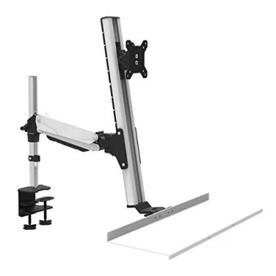 Immagine di HFTEK® FY11WS Workfit Workstation Sit &amp; Stand Supporto per Monitor desk mount bracket da scrivania 13 27 pollici con VESA 75/100 (FY11WS)