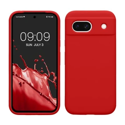 Immagine di kwmobile Cover per Google Pixel 8a Custodia Back Case Smartphone in Silicone TPU Protezione Gommata rosso classico