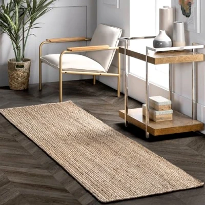 Immagine di nuLOOM Tappeto Rigo rustico in iuta tessuto a mano, 76 cm x 183