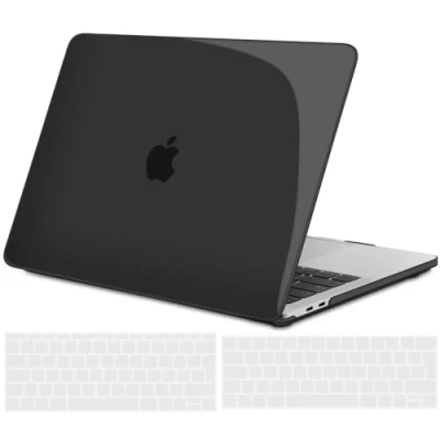 Immagine di TECOOL Cover MacBook Pro 13 Pollici M2 2022 M1 2020 2016 A2338/A2289/A2251/A2159/A1989/A1706, Case Custodia Rigida Plastica Ultrasottile e Copritastiera Layout Italiano in Silicone, Nero cristallo