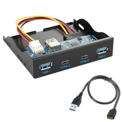 Immagine di 4 porte USB C e 3.0 HUB Cavo dal pannello frontale all&#039;intestazione del 3.1