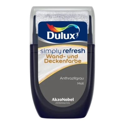 Immagine di Dulux Simply Refresh Pittura per parete e soffitto Grigio antracite Tester 30 ml